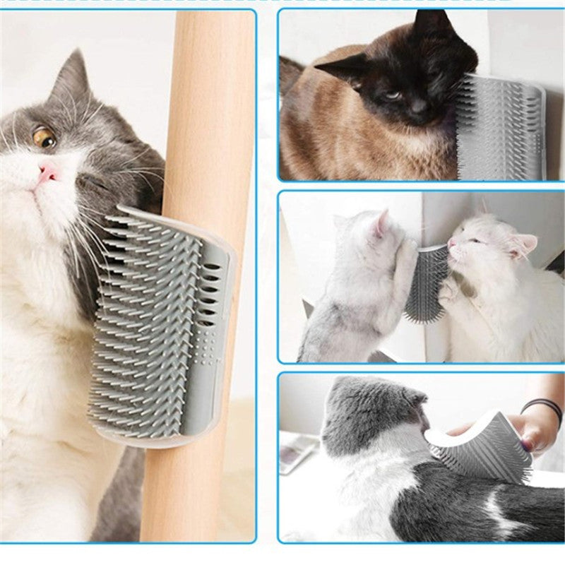 Corner Cat Grooming Brush - Wall Mounted Hair Remover