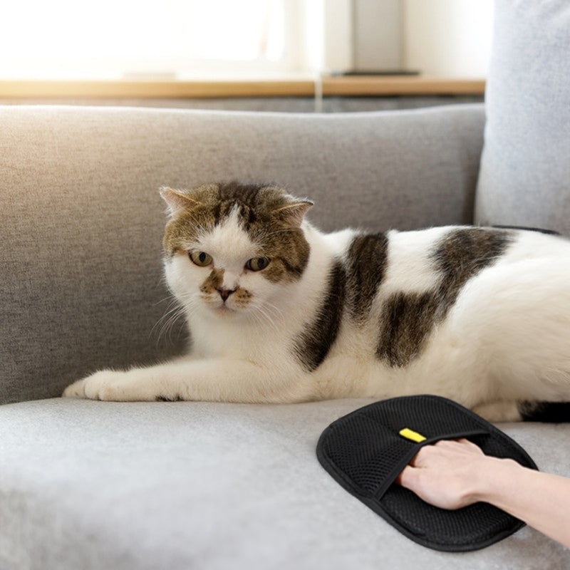 Static Pet Hair Removal Gloves - 3-in-1 Grooming & Cleaning
