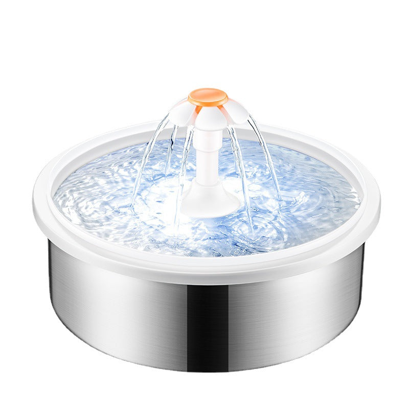 Stainless Steel Pet Water Fountain - Silent & Filtered