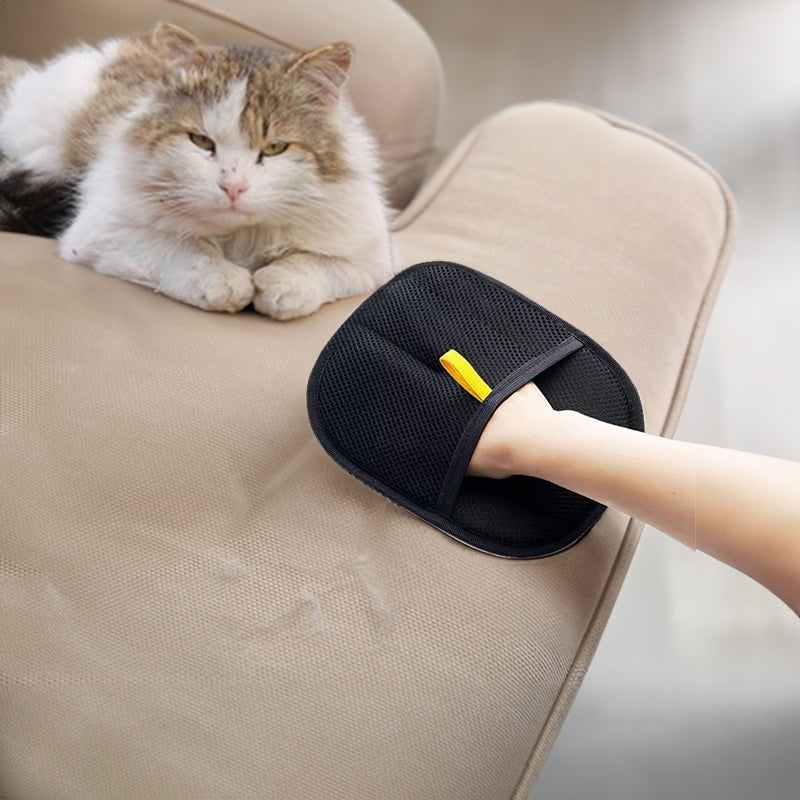 Static Pet Hair Removal Gloves - 3-in-1 Grooming & Cleaning
