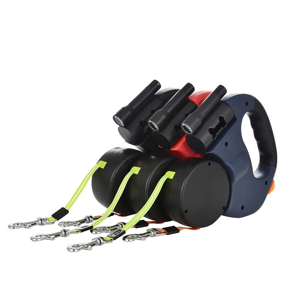 Retractable Double-Head Dog Leash with LED Light