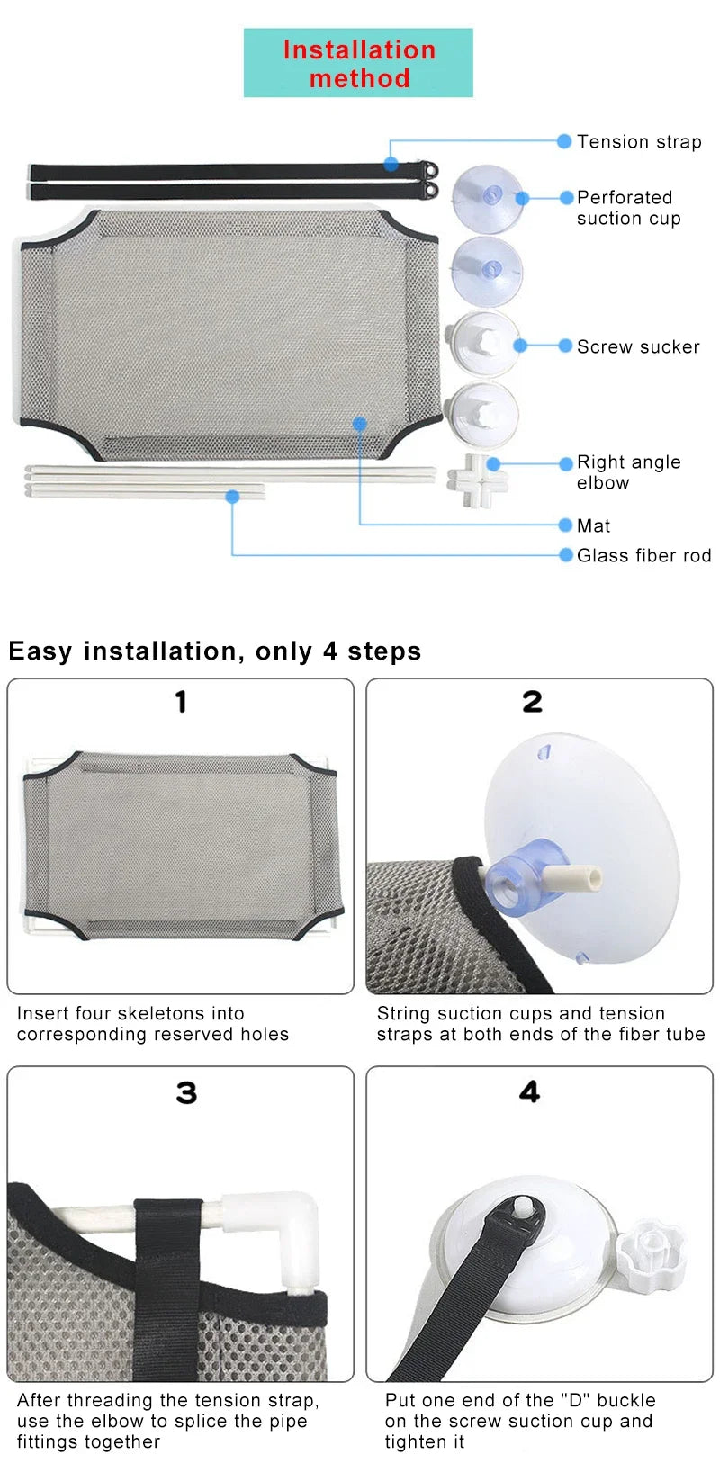 Window Cat Hammock - Suction Cup Hanging Bed
