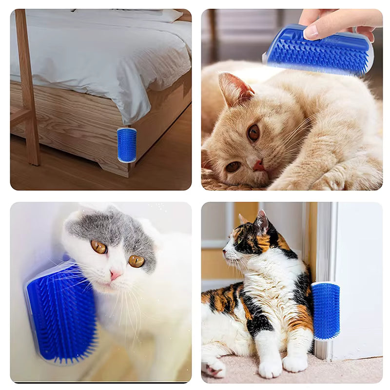 Corner Cat Grooming Brush - Wall Mounted Hair Remover
