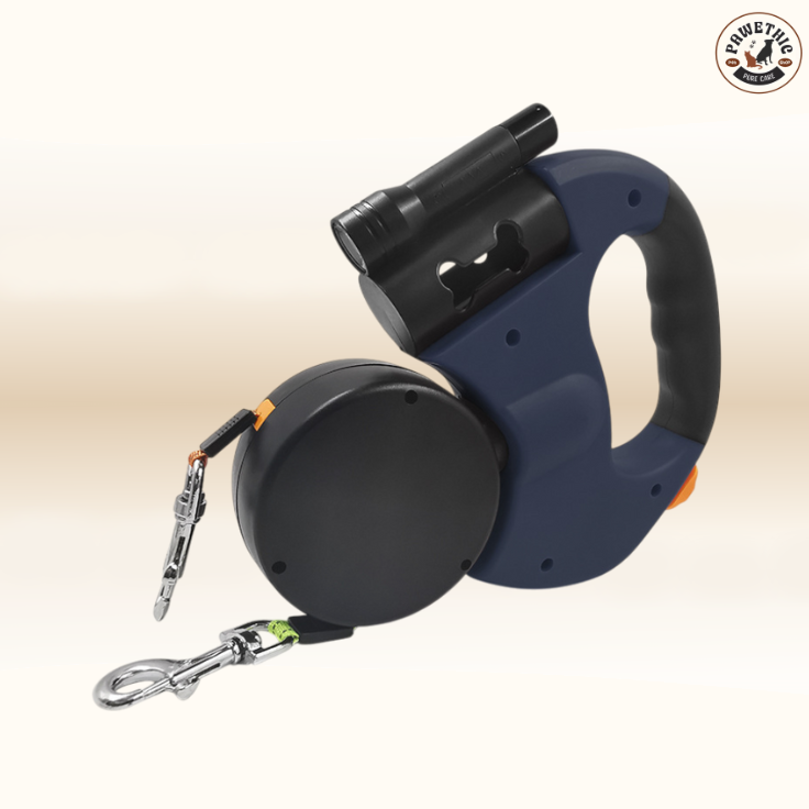 Retractable Double-Head Dog Leash with LED Light
