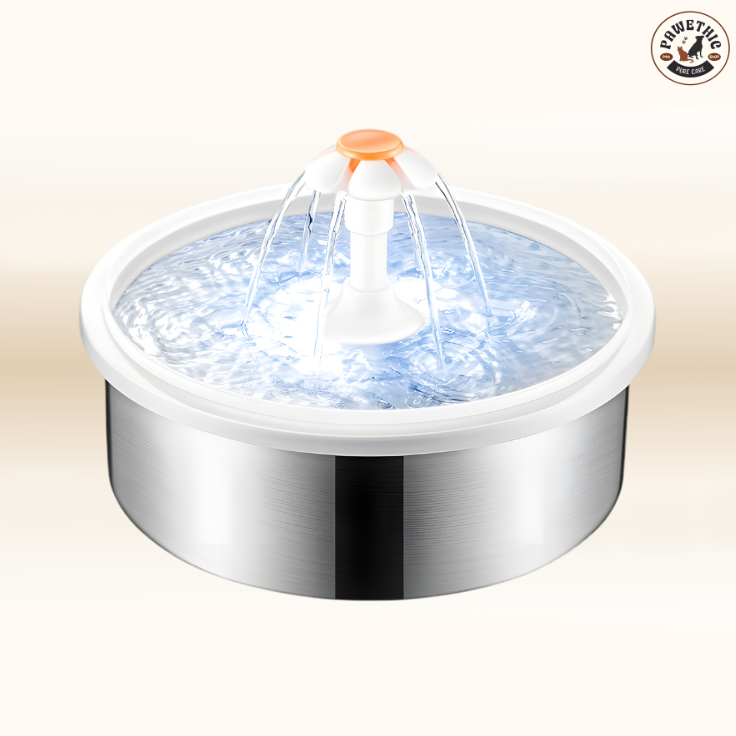 Stainless Steel Pet Water Fountain - Silent & Filtered